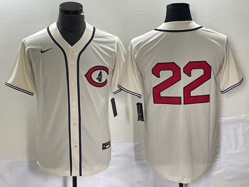 Men's Chicago Cubs #22 Jason Heyward 2022 Cream Field of Dreams Cool Base Stitched Baseball Jersey Men's Chicago Cubs #22 Jason Heyward 2022 Cream Field of Dreams Cool Base Stitched Baseball Jersey